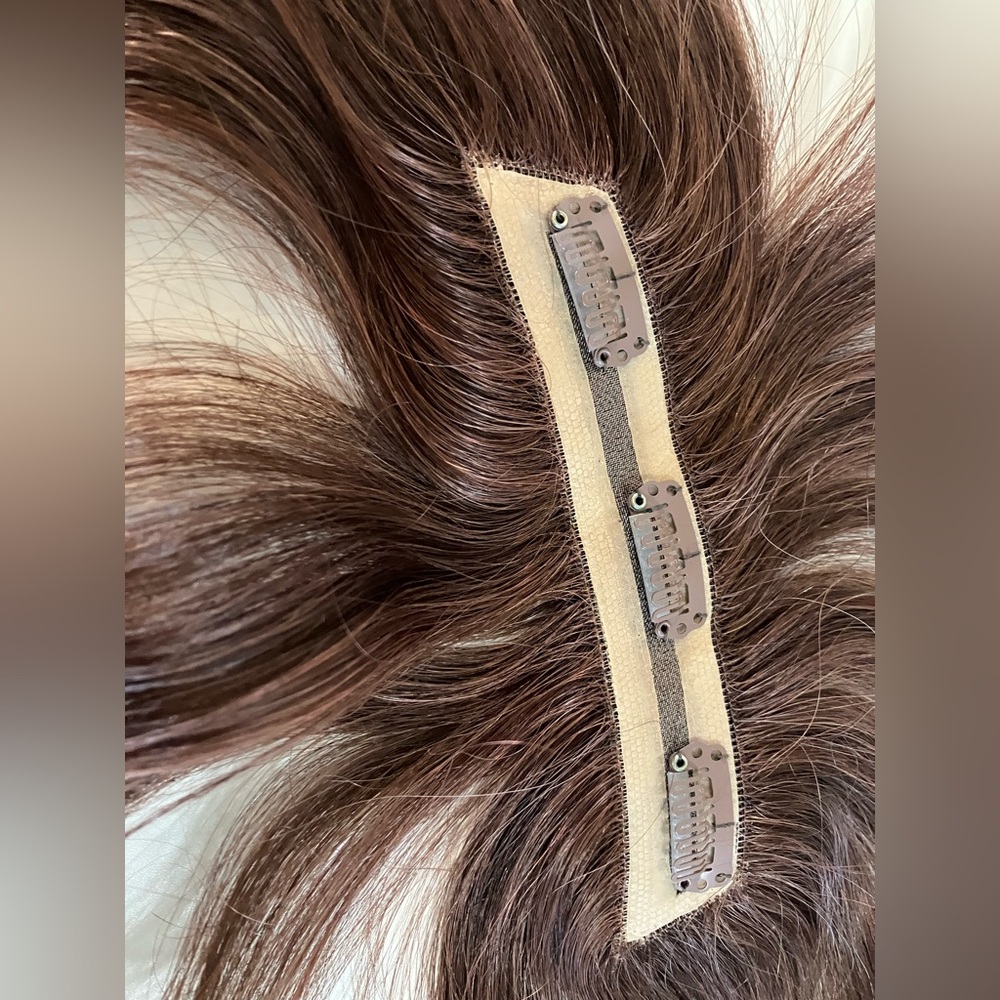 The Hair Shop 100% Human Hair Bang Piece Wig Hairpiece Red Redhead Ginger - Picture 5 of 7